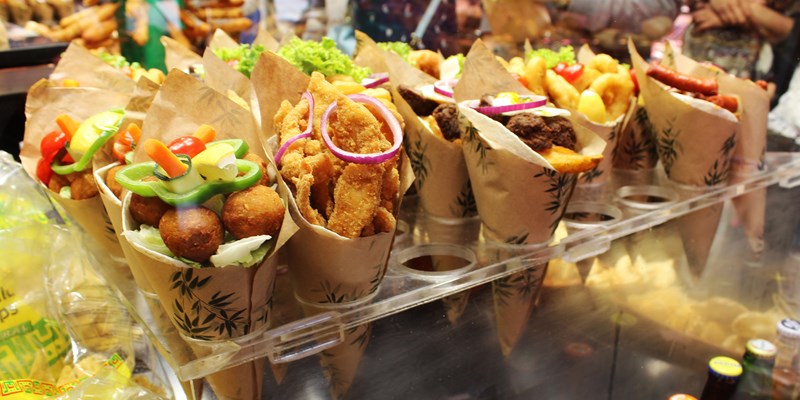 Boqueria market on La Rambla street, Barcelona, Spain
