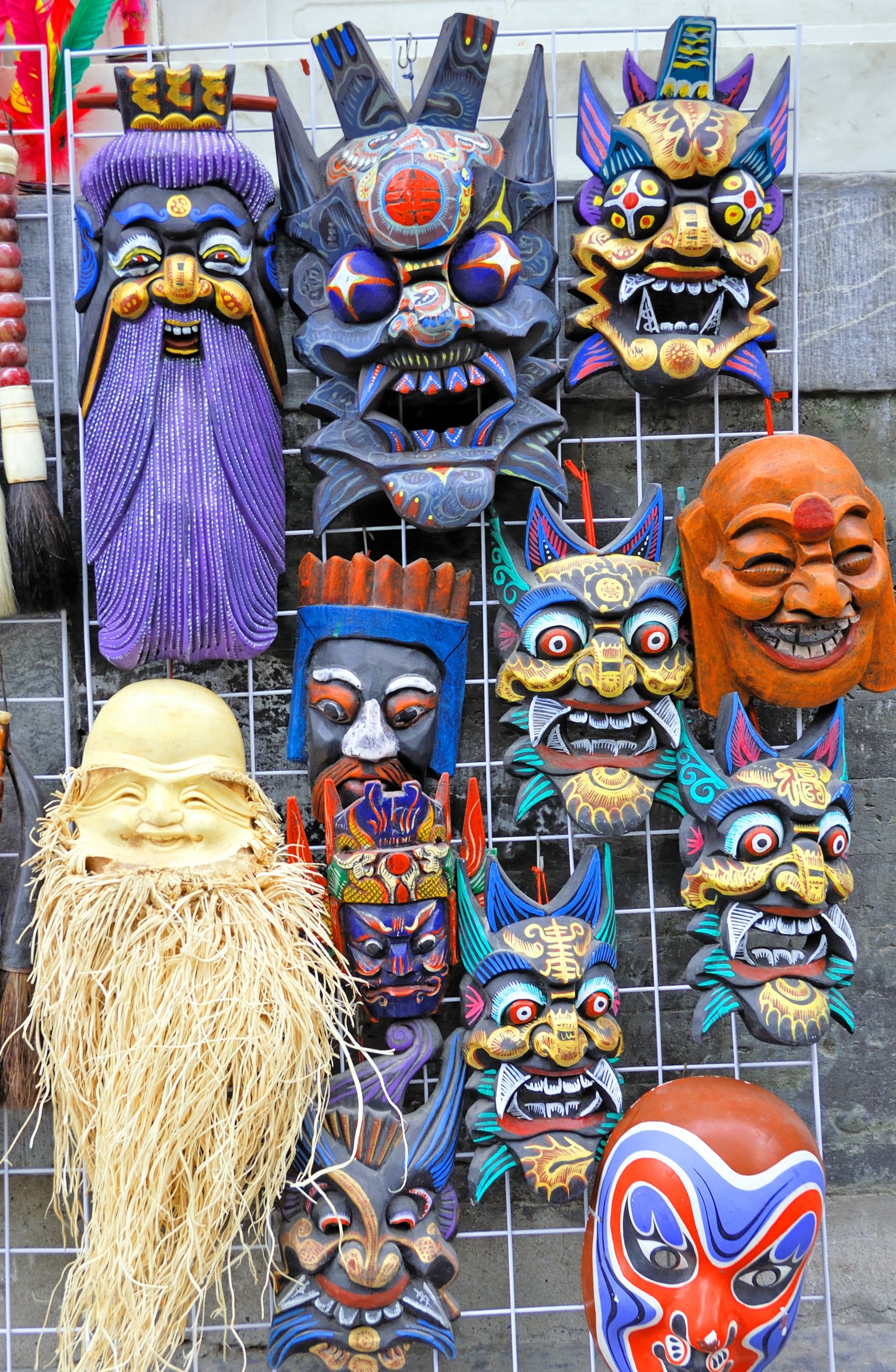 Beijing old town atmosphere, Liulichang shopping street,carved monsters,