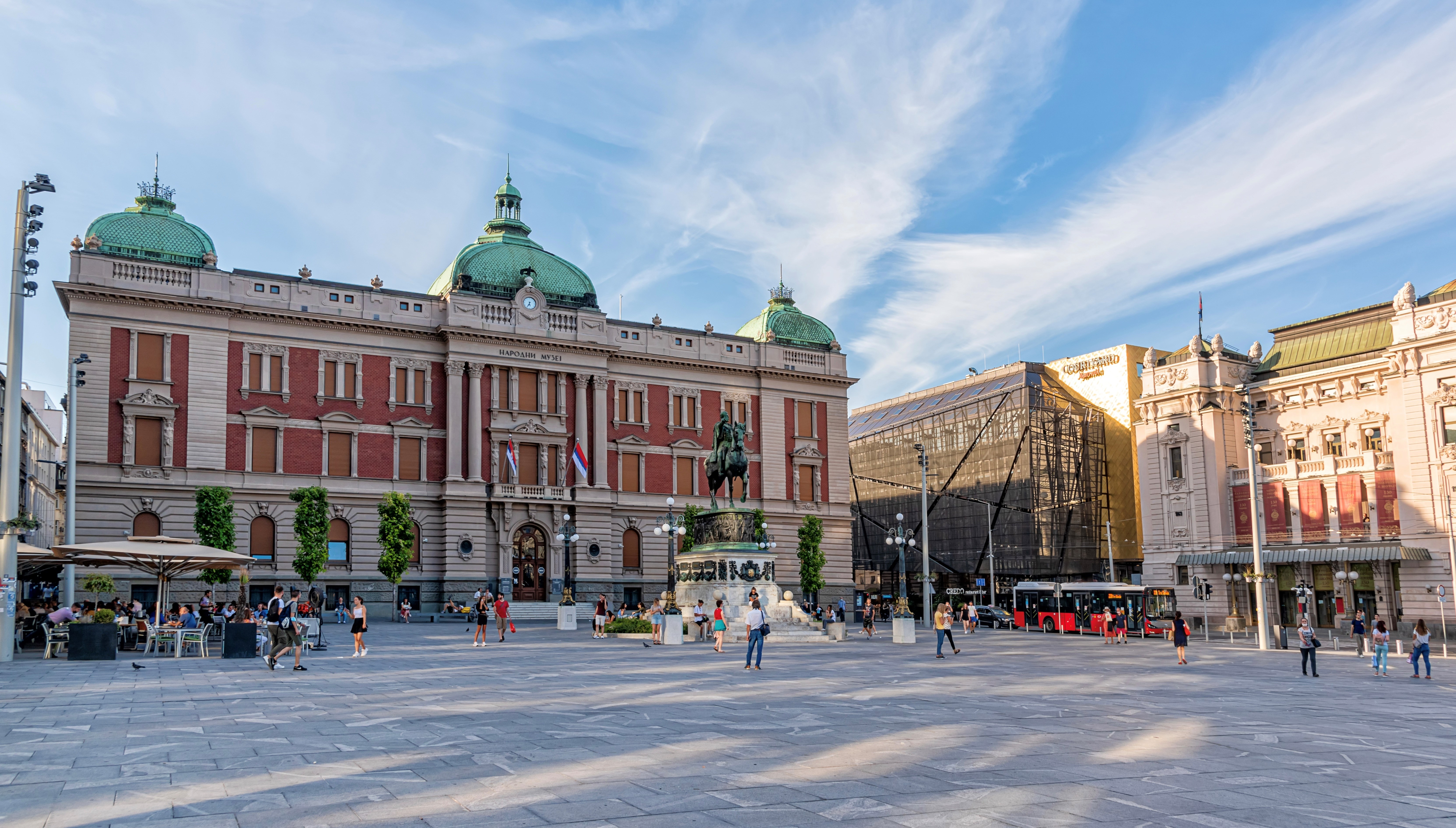 View of Republic Square in the Serbian capital city