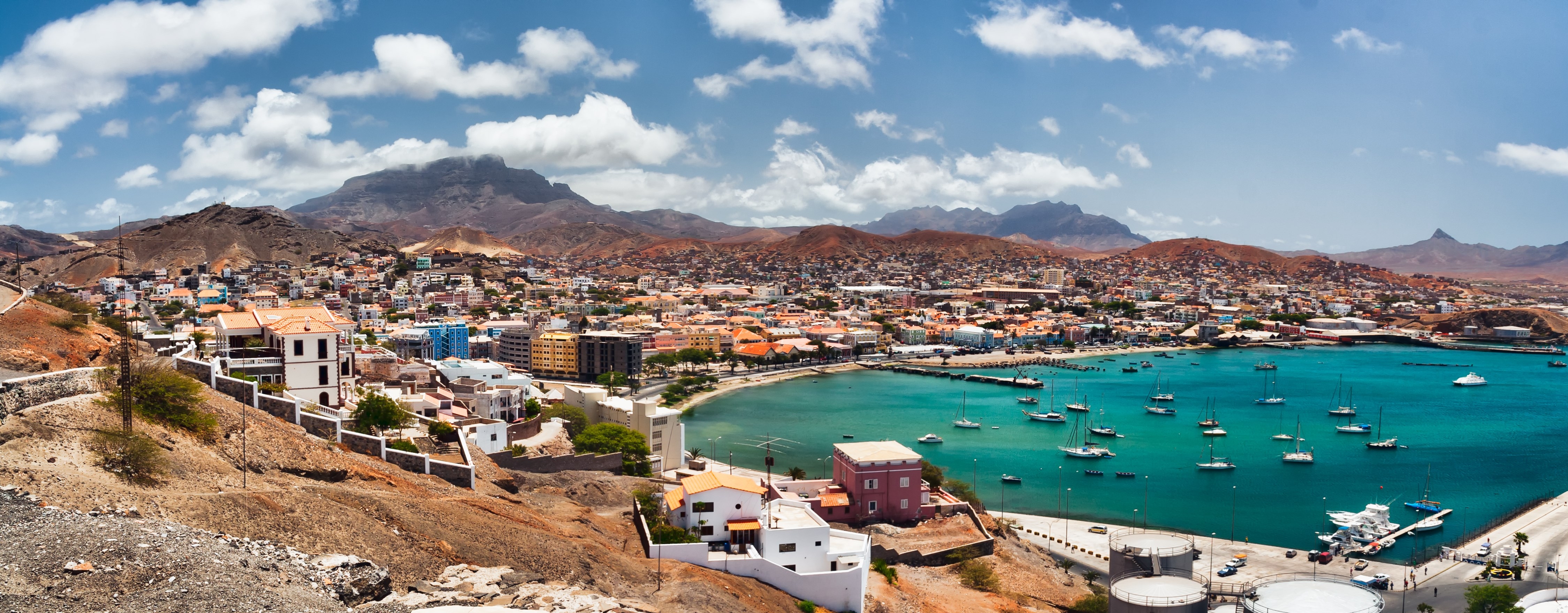 Mindelo is a port town on the Cape Verde in the northern part of the island Sao Vicente