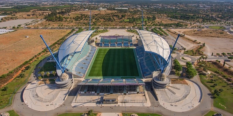 View from sky of Algarve stadium. Portugal. Aerial