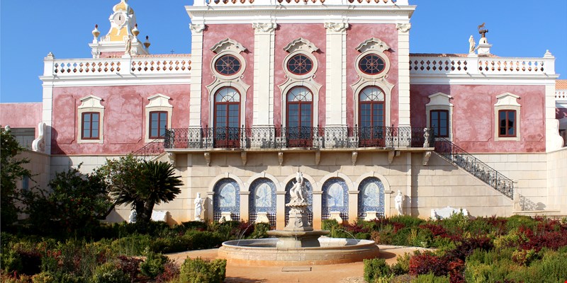 Palace of Estoi (garden), a work of Romantic architecture unique in the Algarve region
