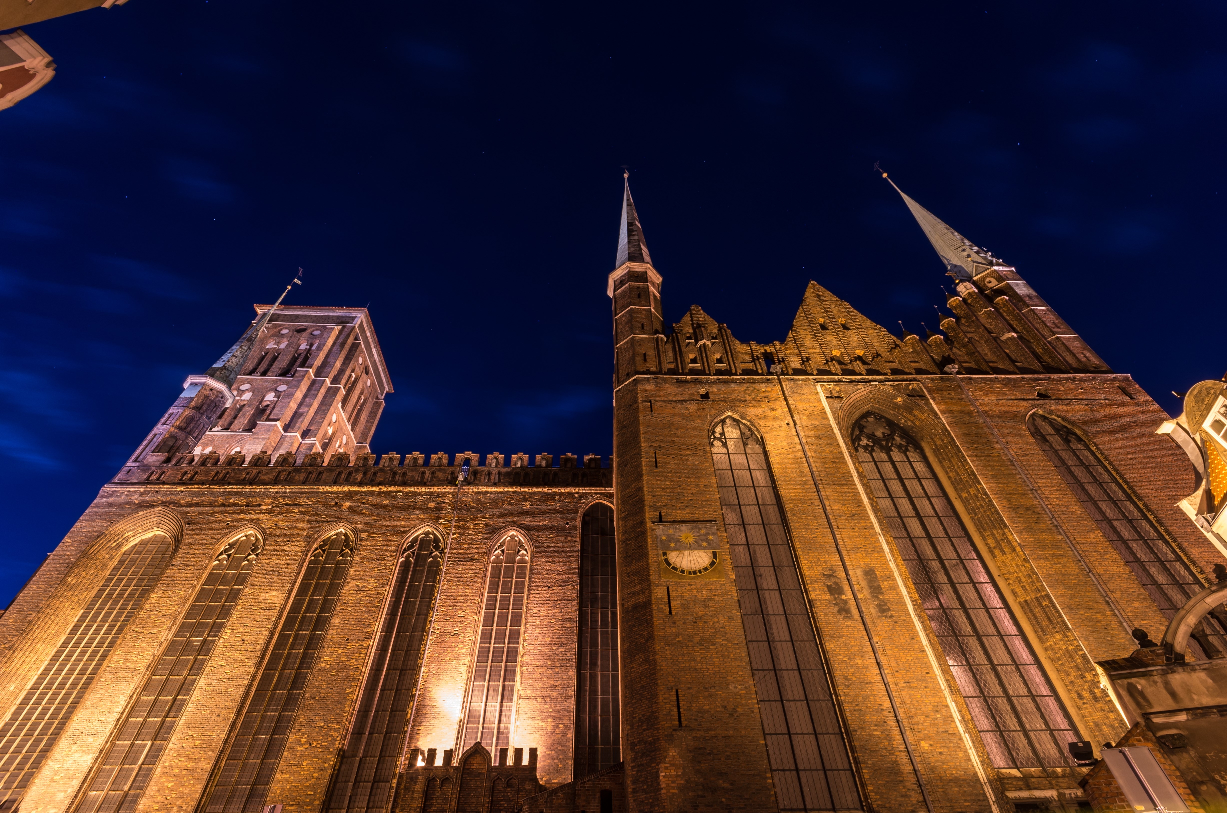 St Mary's church in Gdansk, night view
