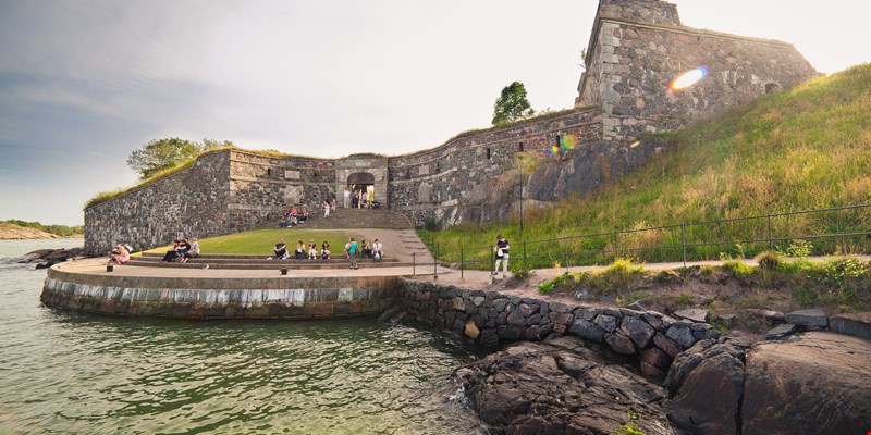 Suomenlinna or Sveaborg, the sea fortress in Helsinki, Finland. An inhabited sea fortress composed of eight islands
