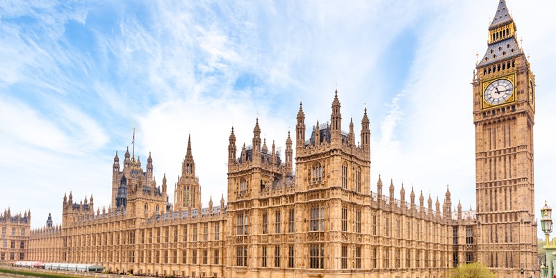 Houses of Parliament and Big Ben in London, Palace of Westminster