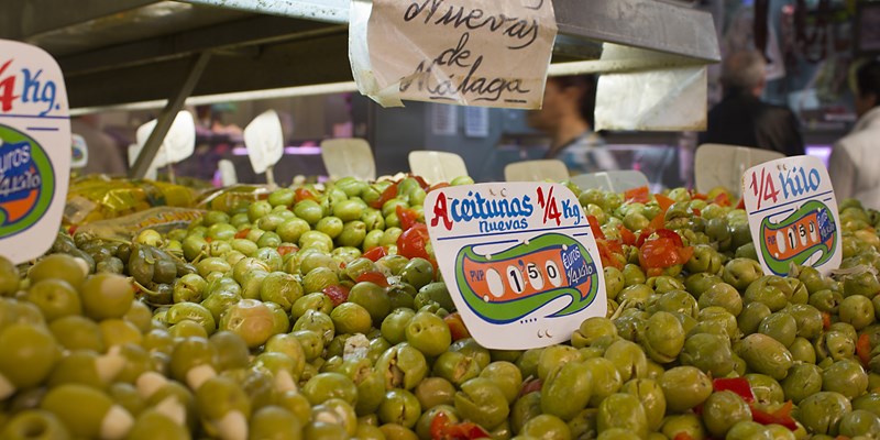 Olives at market