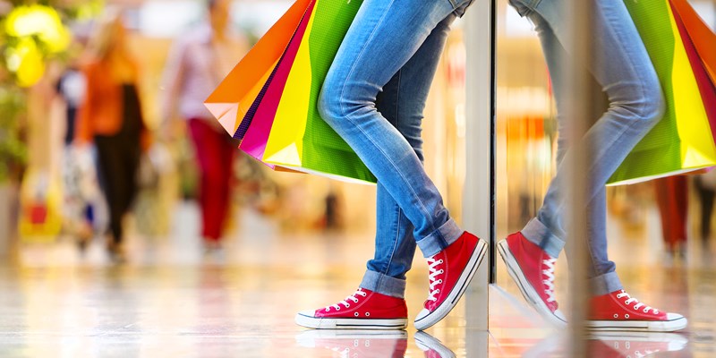 Person with shopping bags