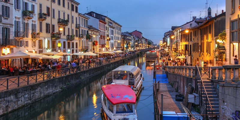 Naviglio Grande canal in Milan