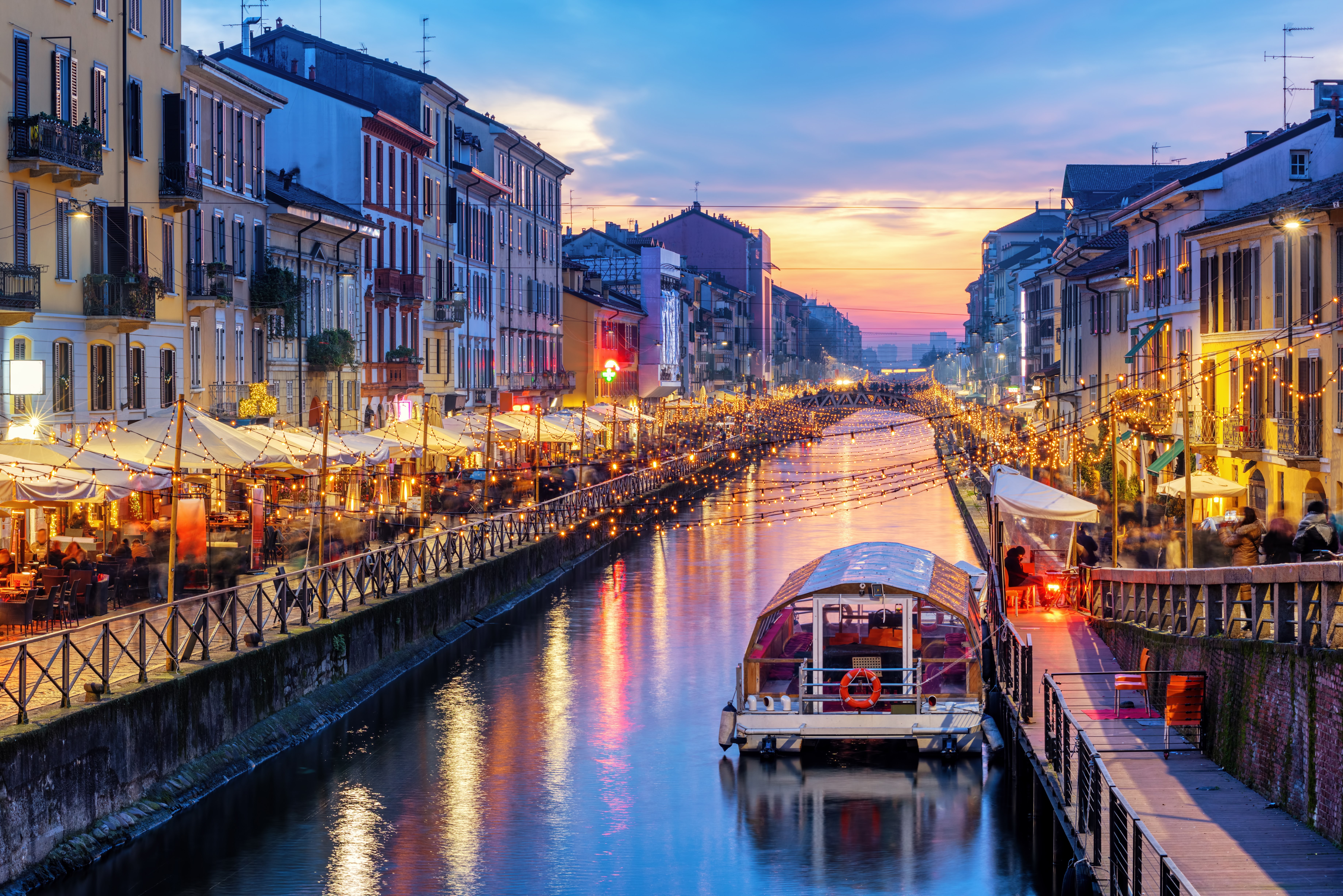 Naviglio Grande canal in Milan