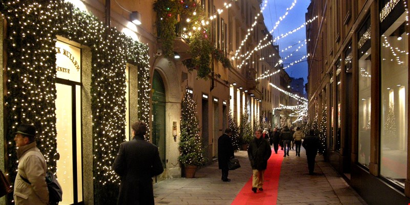 Via della Spiga: Smart fashion street in the metropolitan city of Milan, Italy