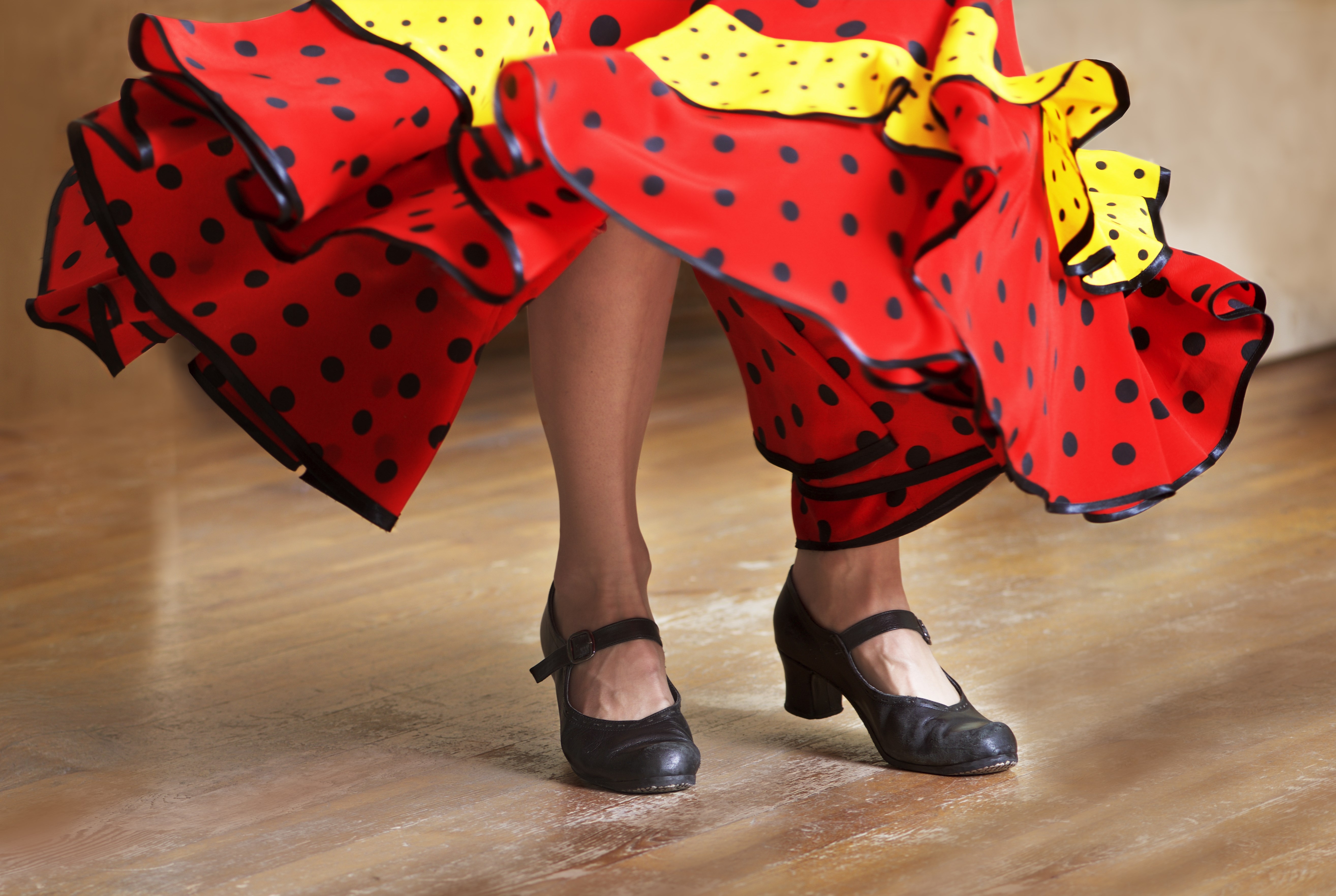Fragment photo of flamenco dancer, only legs cropped, Legs fragment photo of spanish flamenco dancer