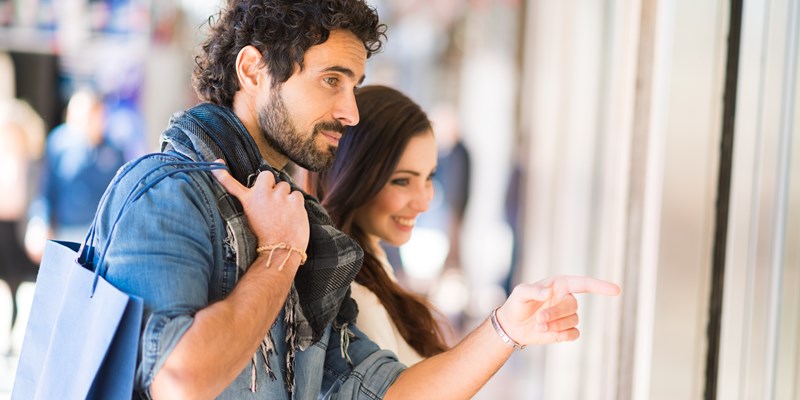 Young couple shopping