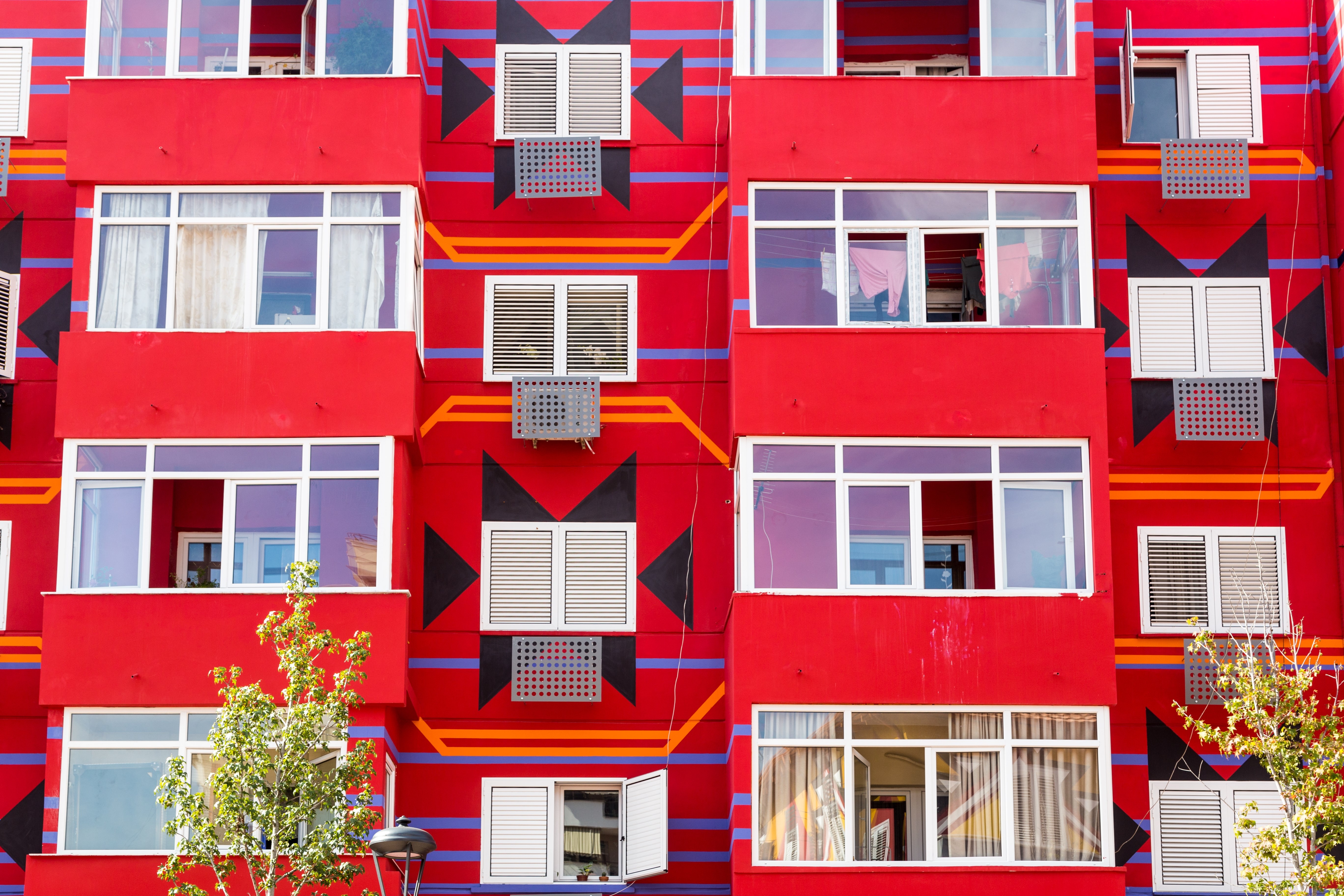 Colourful facades of Tirana in Albania
