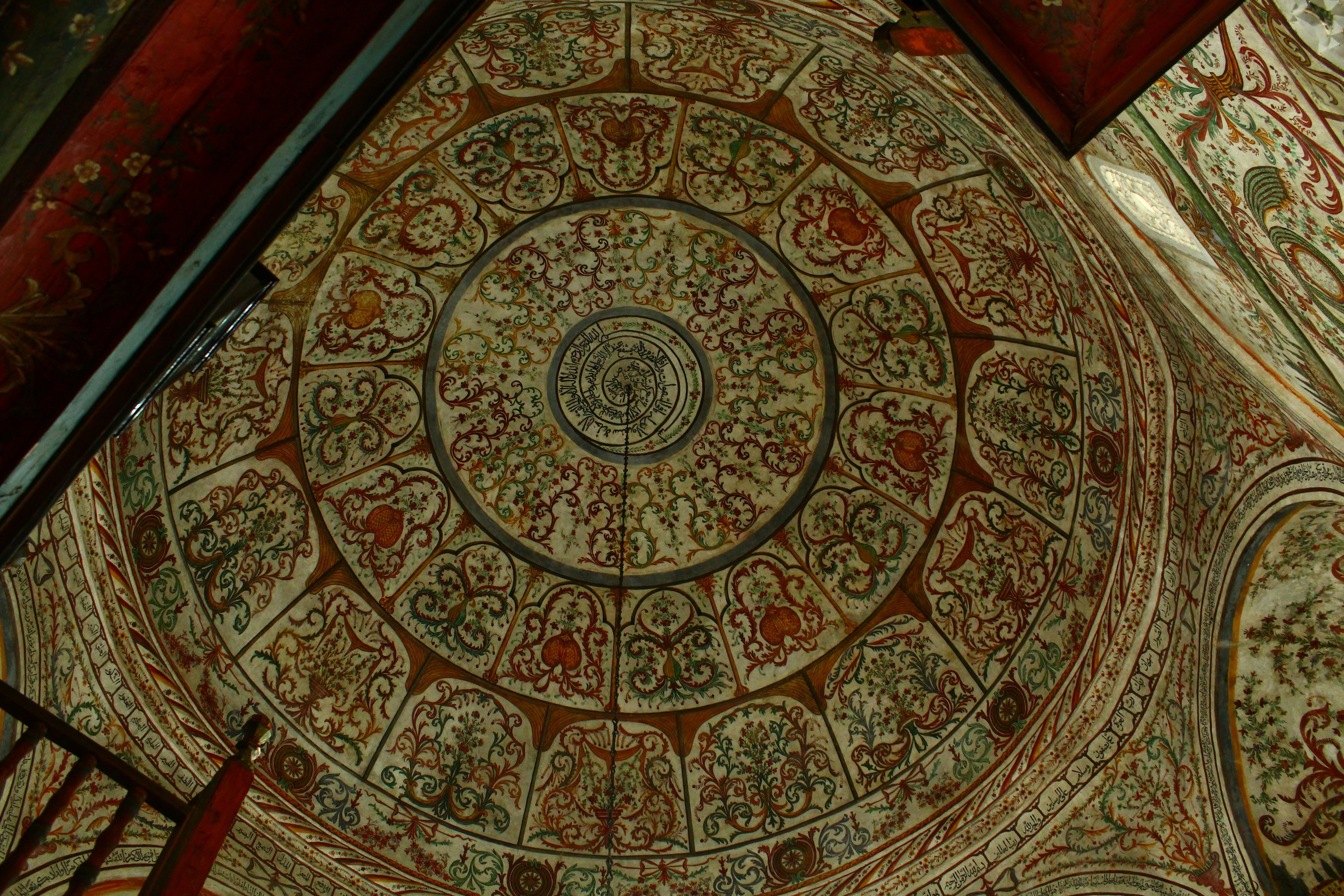 painted ceiling of the Ethem Bey mosque